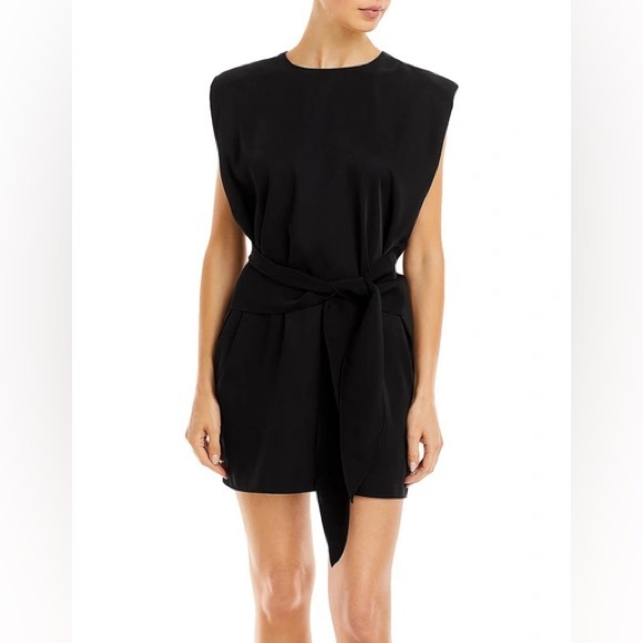 Aqua Women’s Tie Waist Short Mini Dress Black in Small - Picture 1 of 7